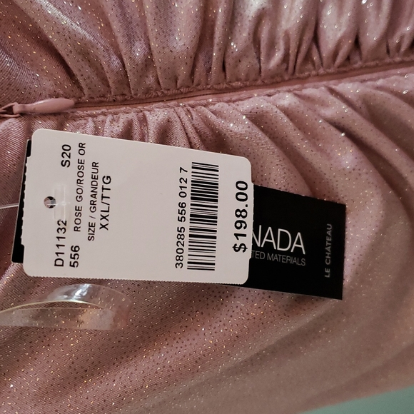 NWT Le Chateau XXL rose gold sparkly  floor-length evening gown NEW with tags - Picture 5 of 11